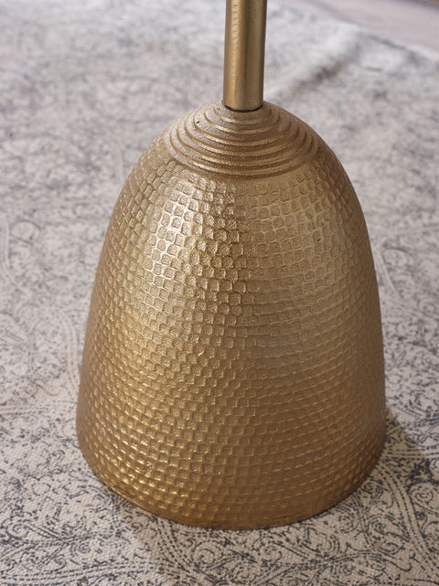 Rootz Side Table - Aluminum - Round Metal Coffee Table - Modern Living Room Accent - Gold - 33x33x53 cm
