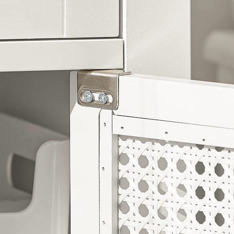 Rootz Bathroom Tall Cabinet - Bathroom Cabinet -Storage Cabinet with 3 Shelves - 1 Drawer - 1 Cabinet