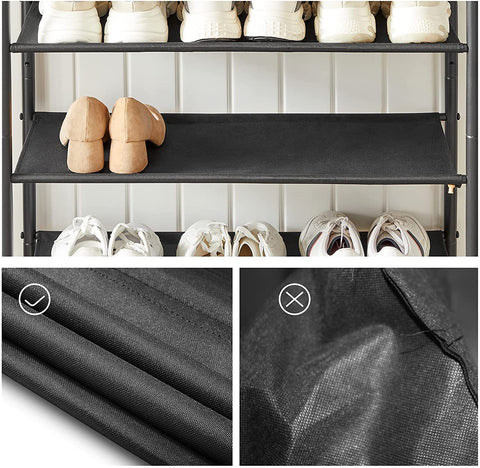 Rootz Shoe Rack - Shoe Stand - Shoe Shelf - with 4 Shelves - Standing - Industrial - Brown and Black - 75 x 30 x 91 cm