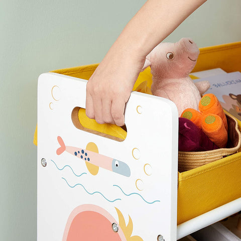 Rootz Toys Organizer - Toy Cabinet - Children's Room Cabinet - Storage Cabinet - Children's Room - For Children - 12 Boxes - Fabric - White