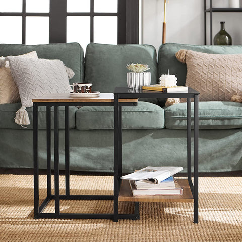 Rootz Set of 2 Coffee Tables - Side Tables - Living Room Tables - Stacking Side Tables