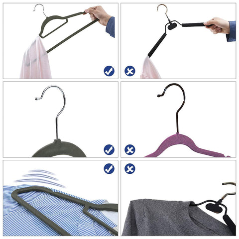 Rootz Coat Hangers - 100 Pieces - Anti-slip - Rotatable Metal Hook - Grey