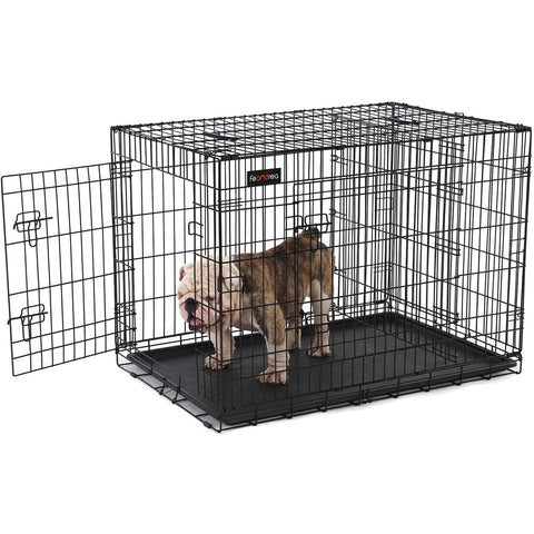 Rootz Dog Cage - Bench - Dogs - 2 Doors - Kennel - 107 x 70 x 77.5 cm