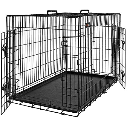 Rootz Dog Cage - Bench - Dog Crate - 2 Doors - Dogs - Kennel - 92.5 x 57.5 x 64 cm