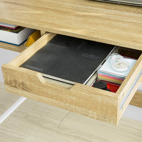 Rootz Home Office Table Desk - Computer Desk - Workstation with Storage Shelf
