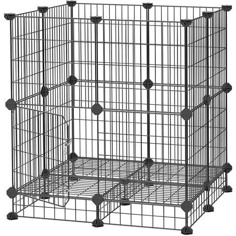 Rootz Pet cage - Animal run - Mesh cage - Small animals - Rabbit hutch - Outdoor enclosure - Indoor enclosure - Black -