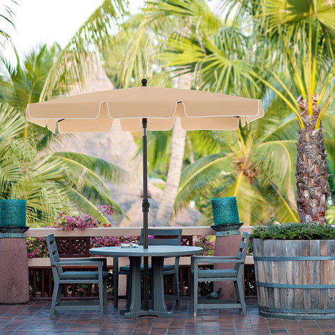 Rootz Parasol - Rectangular - Garden Parasol - Carry Bag - Tripod - Taupe - 2 x 1.5 m