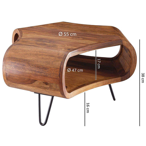Rootz Coffee Table Wood - Modern Wooden Coffee Tables - Wood - Brown - 55 x 38 x 55 cm
