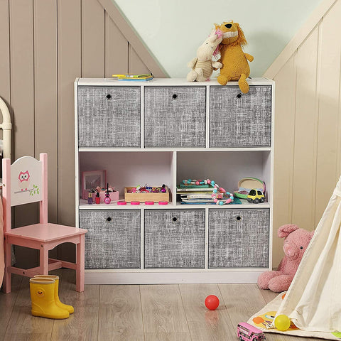 Rootz Storage Boxes - Set Of 6 - Foldable Boxes - Non Woven - Organizer - Gray - 30 x 30 x 30 cm