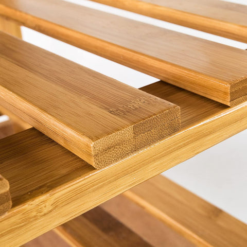 Rootz Bamboo Shoe Rack - Bench - Bathroom Shelf - 50cm x 29cm x 45cm