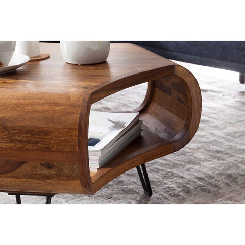 Rootz Coffee Table Wood - Modern Wooden Coffee Tables - Wood - Brown - 55 x 38 x 55 cm