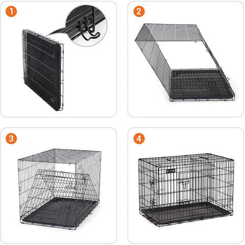 Rootz Dog Cage - Bench - Dogs - 2 Doors - Kennel - 107 x 70 x 77.5 cm