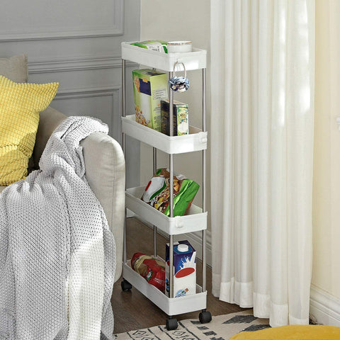 Rootz Trolley - Bathroom trolley - Kitchen trolley - White - 40 x 12.5 x 86