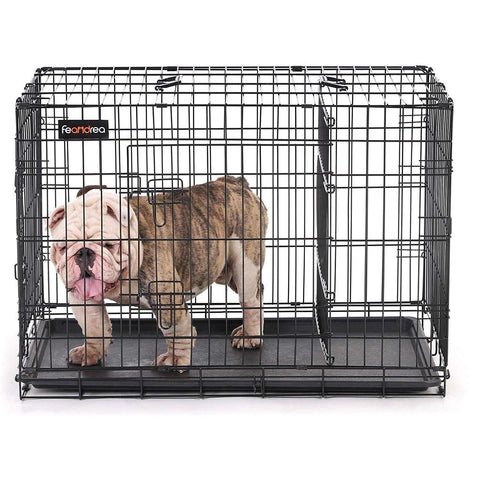 Rootz Dog Cage - Bench - Dog Crate - 2 Doors - Dogs - Kennel - 92.5 x 57.5 x 64 cm