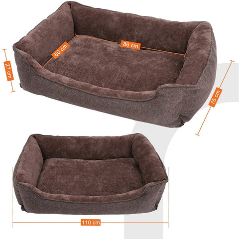 Rootz XL Dog Basket - Washable Dog Bed - Removable Cover - Dog Baskets