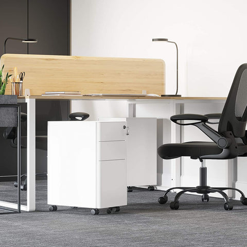 Rootz File Cabinet - Mobile File Cabinet - Office Cabinet - On Wheels - White
