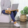 Rootz Bamboo Laptop Table - With Storage Space - Notebook Stand - Bed Table