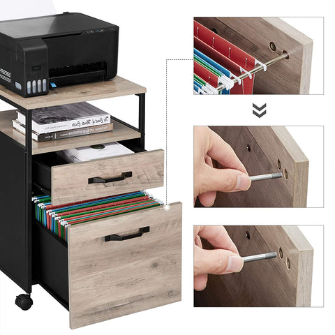 Rootz Ladeblok Industrial - Drawer blocks - Roll container with lock - 2 drawers - 41 x 45 x 66 cm