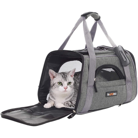 Rootz Pet carrier bag - Dog carrier bag - Cat carrier bag - Dark gray - 44 x 25 x 28 cm
