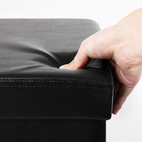 Rootz Foldable Stool - Hocker - Side Table - Storage Space - Black - 38 x 38 x 38 cm