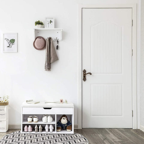 Rootz Shoe Cabinet White - Multifunctional Cabinet - Wooden Shoe Cabinets with storage space - 80 x 44 x 30 cm (WxH x D)