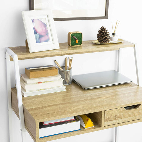 Rootz Home Office Table Desk - Computer Desk - Workstation with Storage Shelf