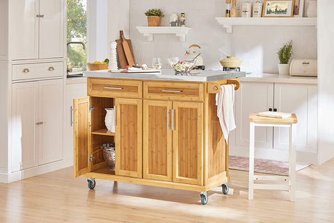 Rootz Extendable Kitchen Storage Trolley - Kitchen Cabinet - Cupboard - Sideboard Kitchen Island