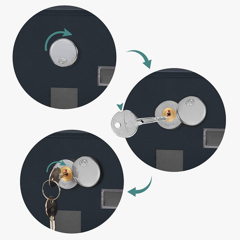 Rootz Letterbox - Wall letterbox - Lock - Lid - Newspaper compartment - Nameplate holder - Lockable - Anthracite - 30.5 x 9.5 x 33.3 cm