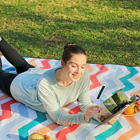 Rootz Picnic Blanket - Beach Blanket - Waterproof Bottom - Foldable - Pink - 200 x 150 cm