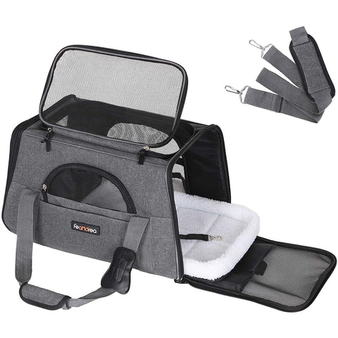 Rootz Pet carrier bag - Dog carrier bag - Cat carrier bag - Dark gray - 44 x 25 x 28 cm
