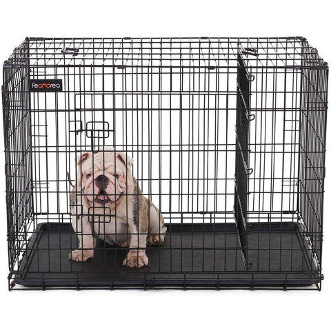 Rootz Dog Cage - Bench - Dogs - 2 Doors - Kennel - 107 x 70 x 77.5 cm