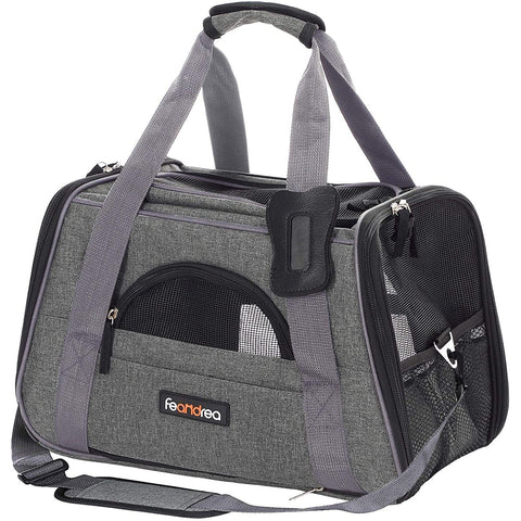 Rootz Pet carrier bag - Dog carrier bag - Cat carrier bag - Dark gray - 44 x 25 x 28 cm