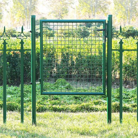 Rootz Garden Gate - Garden Fence - Garden Door - Lock - 3 Keys - Green - Steel - 106 x 150 x 6 cm