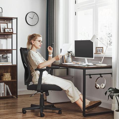 Rootz Ergonomic office chair - Adjustable armrests - Rocker function - Breathable mesh - Load capacity 120 kg - Black