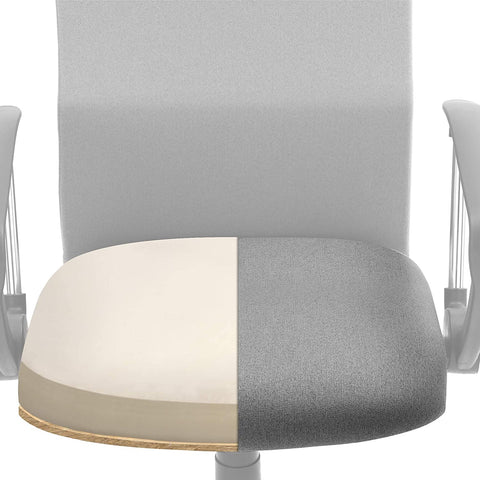 Rootz Office Chair - Swivel Chair - Ergonomic - Upholstered - Height Adjustable - Gray - Steel - Linen - 63 x 63 x (110-120) cm