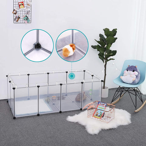 Rootz Animal Run - Rabbit Run - Rodent Run - Transparent - 143 x 73 x 46 cm