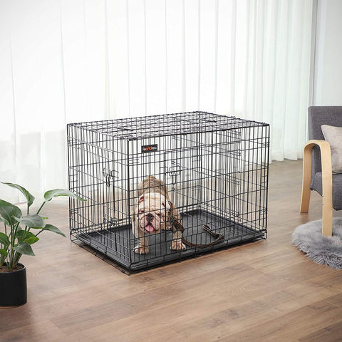 Rootz Dog Cage - Bench - Dogs - 2 Doors - Kennel - 107 x 70 x 77.5 cm