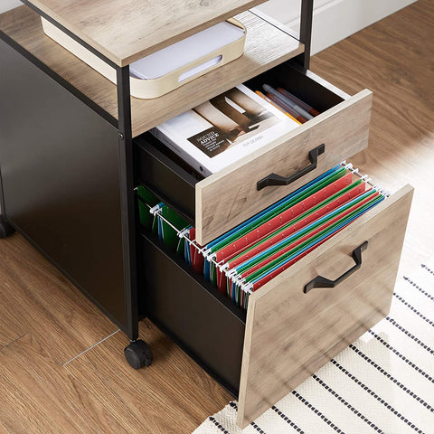 Rootz Ladeblok Industrial - Drawer blocks - Roll container with lock - 2 drawers - 41 x 45 x 66 cm