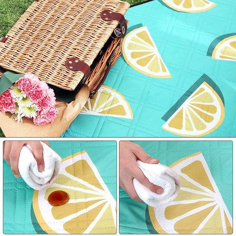 Rootz Picnic Blanket - Beach Blanket - Washable - Water Resistant - Foldable - Light Green - 200 x 200 cm