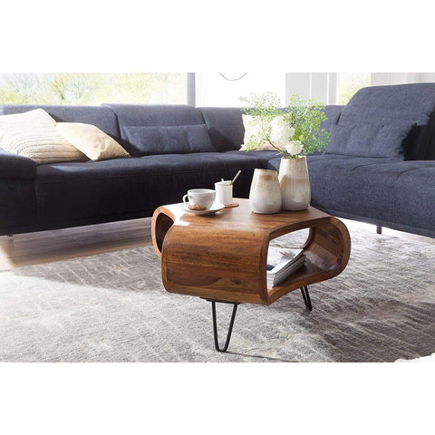 Rootz Coffee Table Wood - Modern Wooden Coffee Tables - Wood - Brown - 55 x 38 x 55 cm