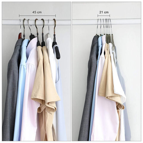 Rootz Coat Hangers - 100 Pieces - Anti-slip - Rotatable Metal Hook - Grey