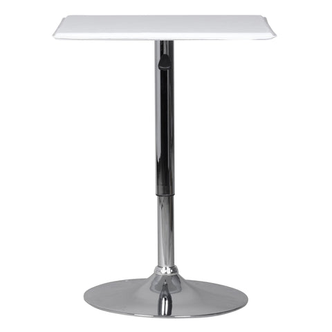 Rootz Standing Table - Bistro Table - 60 x 60 cm - Leather Look - White - Chrome - Silver - Square