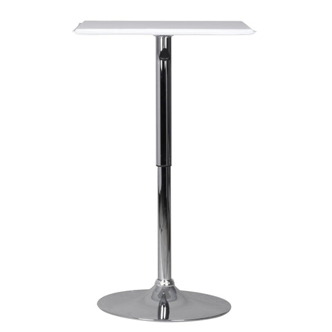 Rootz Standing Table - Bistro Table - 60 x 60 cm - Leather Look - White - Chrome - Silver - Square