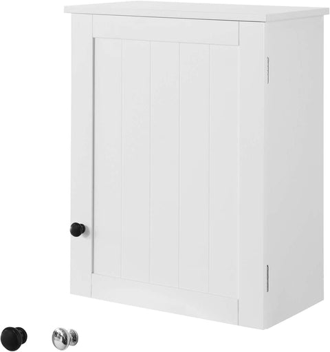Rootz White Wall Mounted - Single Door Bathroom Cabinet - W40 x D23 x H52cm