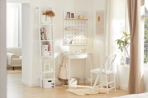 Rootz Modern 4 Tiers Ladder Shelf- Wall Shelf -Stand Shelf- Bookcase Storage Display Shelf