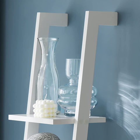Rootz Modern 4 Tiers Ladder Shelf- Wall Shelf -Stand Shelf- Bookcase Storage Display Shelf
