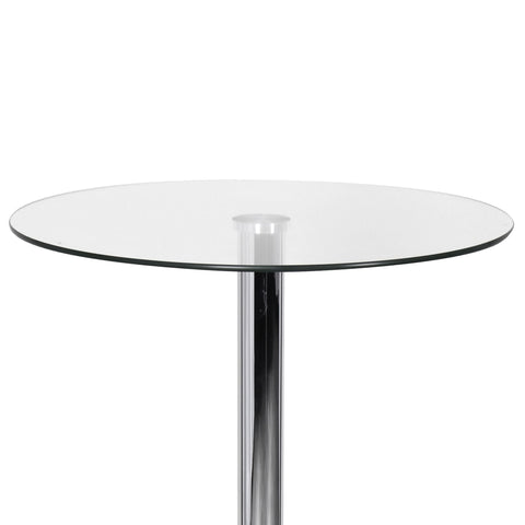 Rootz Standing Table - Bistro Table - Glass Standing Table - Glass - Round - Chrome