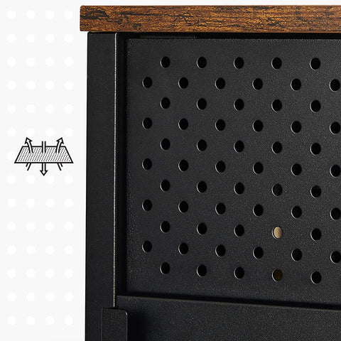 Rootz Sideboard - Sideboard - Storage Cabinet - Magnetic Closure - Adjustable Shelves - Metal - Processed Wood - Brown - Black - 80 x 40 x 76 cm