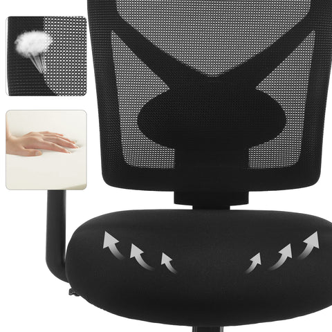 Rootz Ergonomic office chair - Adjustable armrests - Rocker function - Breathable mesh - Load capacity 120 kg - Black
