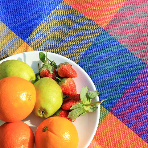 Rootz Picnic Blanket - Beach Blanket - Waterproof Bottom - Foldable - Red - Green - Orange - 195 x 150 cm